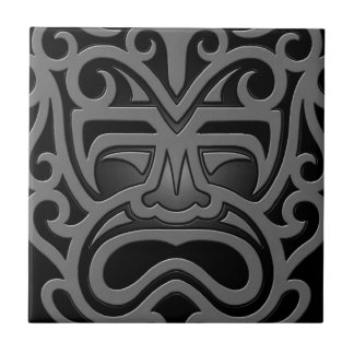 Dunkle aztekische Maske Fliese