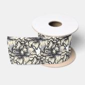 dunkle barocke Blumenmuster Satinband (Spule)