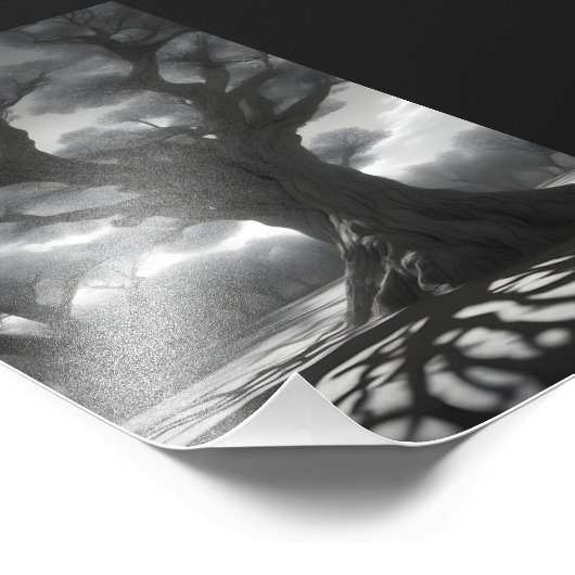 Dunkle Bäume Fotodruck (Ecke)