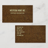 Dunkle bearbeitete lederne Visitenkarte Browns (Vorne/Hinten)