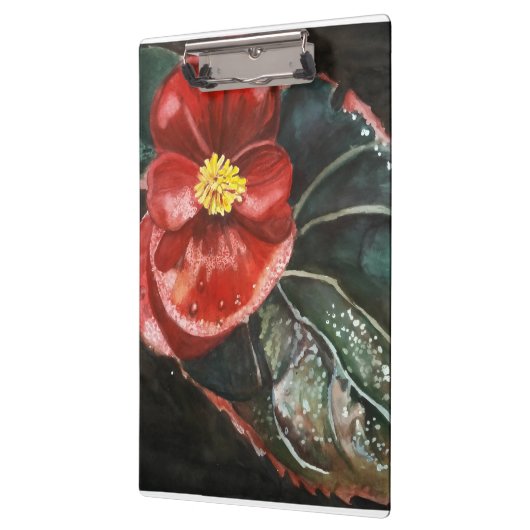 Dunkle Begonia in Wasserfarbe Klemmbrett (Links)