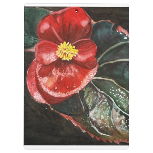 Dunkle Begonia in Wasserfarbe Klemmbrett (Rückseite)