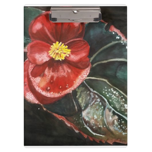 Dunkle Begonia in Wasserfarbe Klemmbrett (Vorderseite)