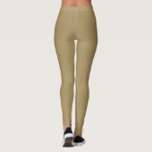 Dunkle Beige-Farbe einfarbig schlicht Leggings (Rückseite)