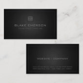 Dunkle berufliche Monogramm-Geschäfts-Karte Visitenkarte (Vorne/Hinten)