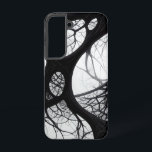 Dunkle Bio Roots Abstraktes Musterbeispiel Samsung Galaxy Hülle<br><div class="desc">Machen Sie eine kühne Aussage und schützen Sie Ihr Telefon mit diesem strapazierten, glänzenden Gehäuse mit einem faszinierenden abstrakten Design. Das Kunstwerk präsentiert ein faszinierendes Netzwerk aus dunklen, miteinander verflochtenen Bio Strukturen, wie Wurzeln oder Äste, Set vor einem kontrastierenden hellen Hintergrund. Dieses komplexe Muster ruft ein Gefühl von Rätsel und...</div>