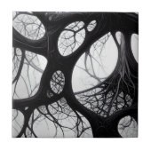 Dunkle Bio Wurzeln Abstrakte Tile Fliese (Vorderseite)