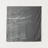 Dunkle Birkenbaum-Silhouetten 1 Wandteppich (Vorderseite (Horizontal))