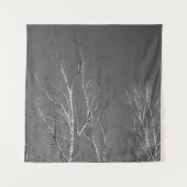 Dunkle Birkenbaum-Silhouetten 1 Wandteppich (Vorderseite)