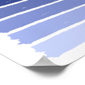 Dunkle bis hellblaue leuchtende Farbstreifen Poster (Ecke)