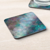 Dunkle Blasen Schwarz, Graublau Abstrakt Getränkeuntersetzer (Linke Seite)