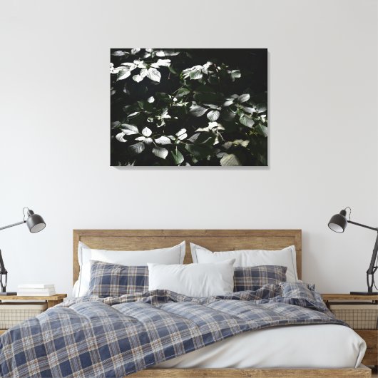 Dunkle Blätter Leinwanddruck (Insitu (Schlafzimmer))