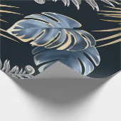 dunkle Blätter tropische Pflanze Geschenkpapier (Ecke)