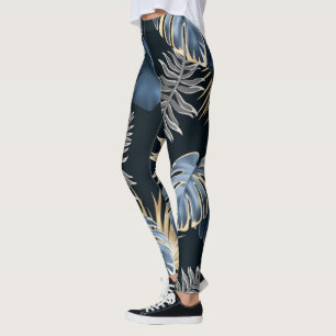 dunkle Blätter tropische Pflanzen Leggings
