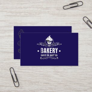Dunkle Blaue Bäckerei Visitenkarte