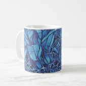 Dunkle blaue Blume Kaffeetasse (Vorderseite Links)