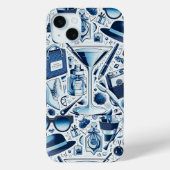 Dunkle blaue Collage Chic und modernes Design Case-Mate iPhone Hülle (Rückseite)