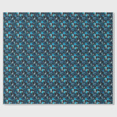 Dunkle blaue Edelsteine  Geschenkpapier (Flach)