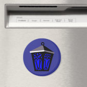 Dunkle Blaue Eulenlaterne Magnet (In Situ (Geschirrspüler))