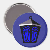 Dunkle Blaue Eulenlaterne Magnet (Vorderseite/Rückseite)