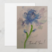 Dunkle blaue Iris Dankeskarte (Vorne/Hinten)