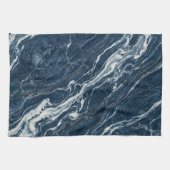Dunkle Blaue Marmor Eleganter Minimalistischer Sti Geschirrtuch (Horizontal)