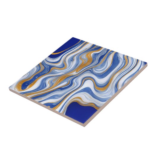 Dunkle blaue Marmorplatte Fliese (Seite)