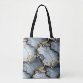 Dunkle Blaue Marmorstruktur mit flüssigen Goldader Tasche (Vorderseite)