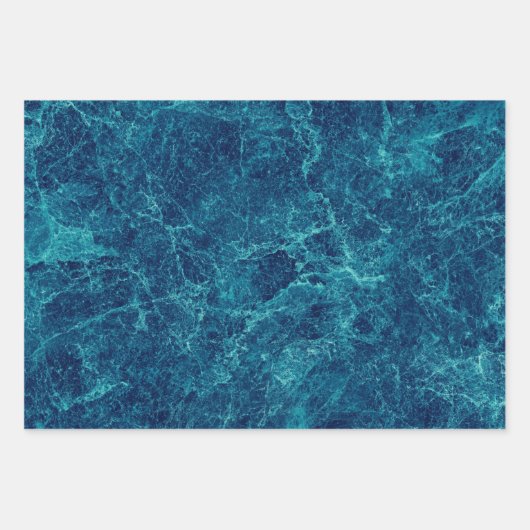 Dunkle blaue Marmortextur Geschenkpapier Set (Vorderseite 3)