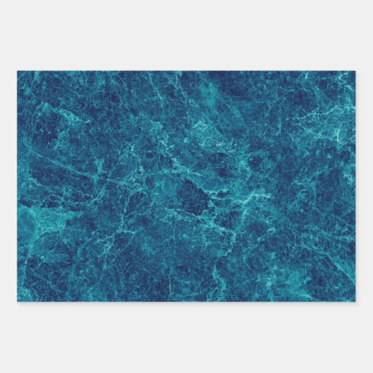 Dunkle blaue Marmortextur Geschenkpapier Set (Vorderseite 2)