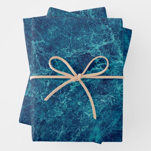 Dunkle blaue Marmortextur Geschenkpapier Set (Beispiel)