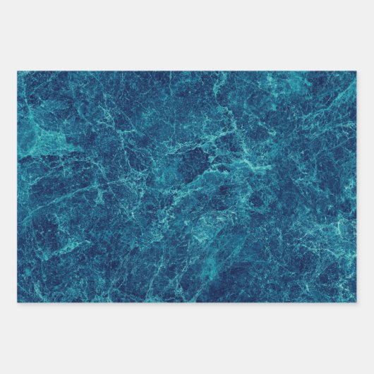 Dunkle blaue Marmortextur Geschenkpapier Set (Vorderseite)