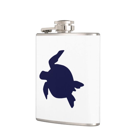 Dunkle Blaue Meeresschildkröte Flachmann (Links)