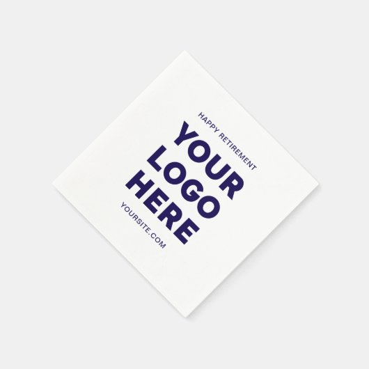 Dunkle blaue moderne Firmenlogos Happy Retirement Serviette (Ecke)