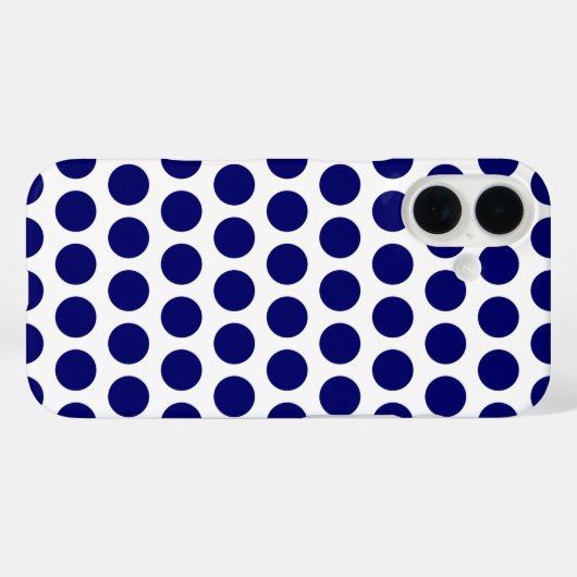 Dunkle blaue Punkte Case-Mate iPhone Hülle (Rückseite (Horizontal))