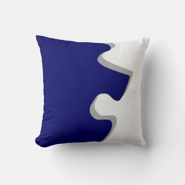 Dunkle blaue Puzzle-Piece-Pillows Kissen (Vorderseite)
