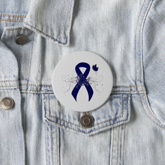Dunkle blaue Schleife mit Schmetterling Button (Beispiel)