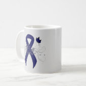 Dunkle blaue Schleife mit Schmetterling Kaffeetasse (Vorderseite Links)