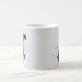Dunkle blaue Schleife mit Schmetterling Kaffeetasse (Mittel)