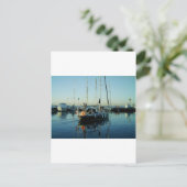 Dunkle blaue Schleife Verlassend Hafen Postkarte (Stehend Vorderseite)