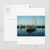 Dunkle blaue Schleife Verlassend Hafen Postkarte (Vorne/Hinten)
