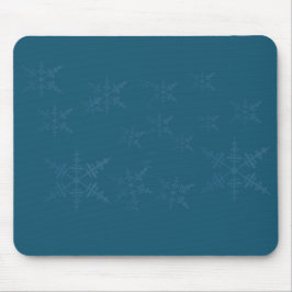 Dunkle blaue Schneeflocken Mousepad