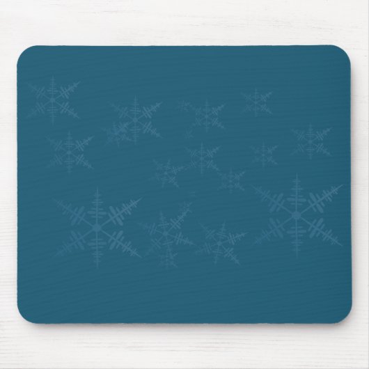 Dunkle blaue Schneeflocken Mousepad (Vorne)