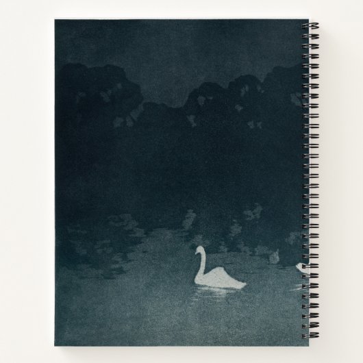 Dunkle blaue Schwäne Bullet Journal - Vertikales J Notizblock (Rückseite)