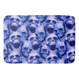 Dunkle blaue Skulls Badematte