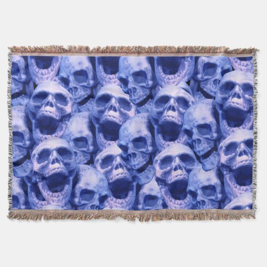 Dunkle blaue Skulls Decke (Vorderseite)
