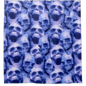 Dunkle blaue Skulls Duschvorhang (Vorderseite)