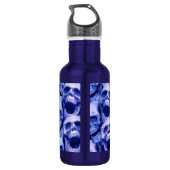 Dunkle blaue Skulls Edelstahlflasche (Rückseite)
