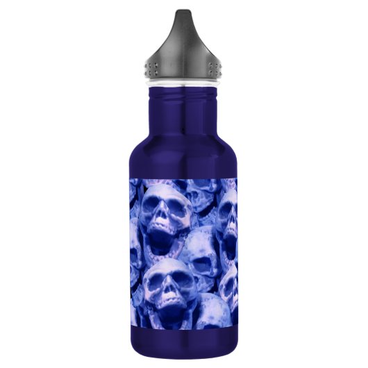 Dunkle blaue Skulls Edelstahlflasche (Links)