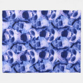 Dunkle blaue Skulls Fleecedecke (Vorderseite (Horizontal))